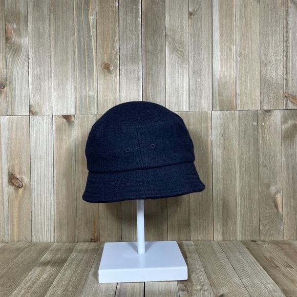 Vintage Nike Bucket Hat Wool Navy Center Swoosh - Picture 3 of 5